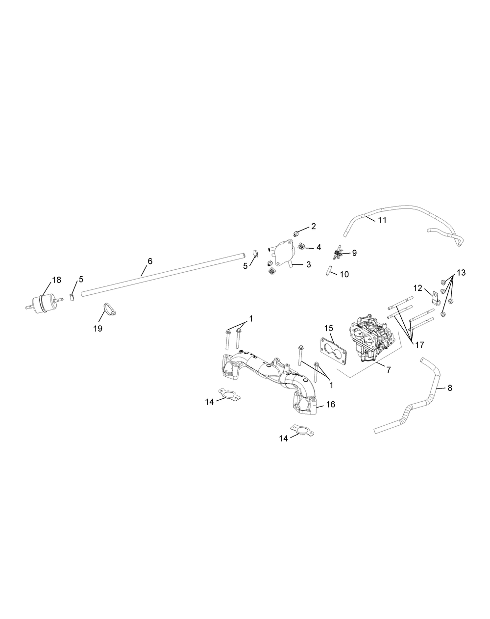 Kohler Cv732-3015 Fuel System Diagram and Parts List for Z-FORCELZ60 (53AGD-53AGD050)(2015) Cub Cadet Lawn Tractor